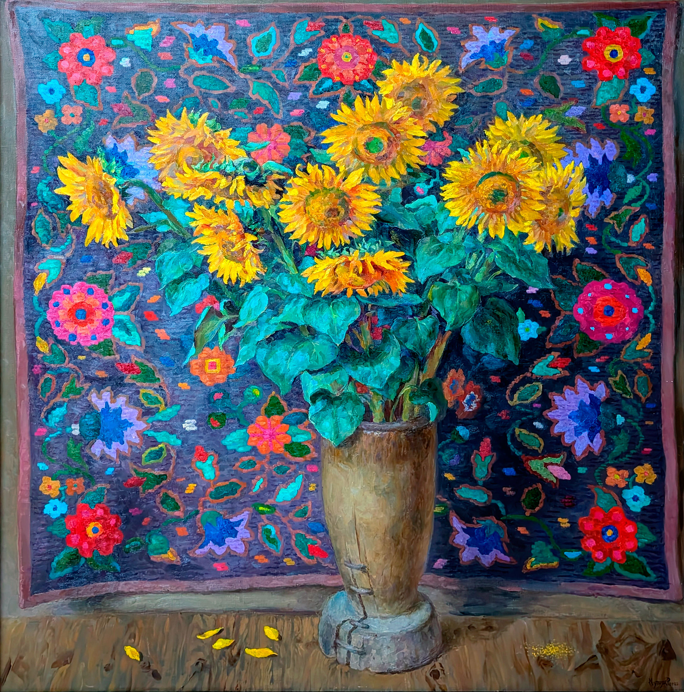 Sunflowers in peasant attire by Ruslan Kutnyak